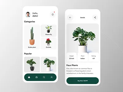 Plant Shop App app app design eco plant app ecommerce app mobile mobile app plant shop shop ui uiux