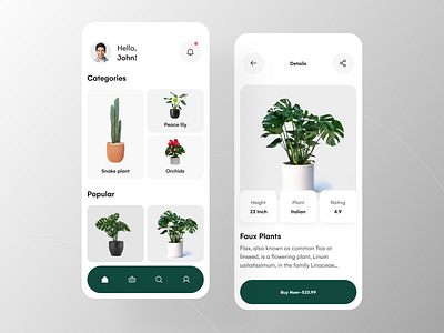 Plant Shop App app app design eco plant app ecommerce app mobile mobile app plant shop shop ui uiux