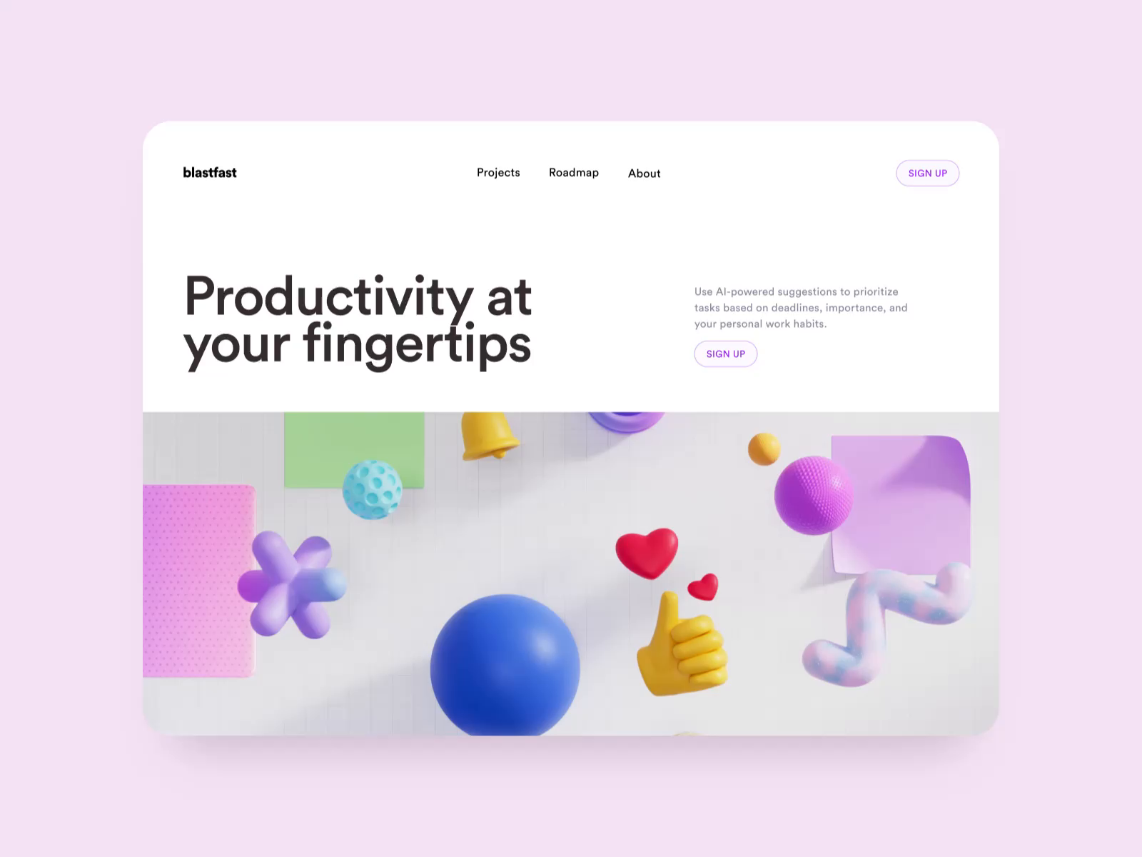 Example of Productivity App Landing Page
