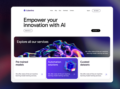 Cuberline - AI | SaaS Web Platform | UX/UI Design ai clear figma landing page saas ui design uxui web design