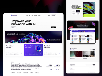 Cuberline - AI | SaaS Web Platform | UX/UI Design ai clear figma landing page saas ui design uxui web design