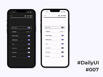 Settings figma ui user interface ux