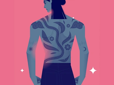 Tattoo This In Your Style challenge asian back challenge character cloud creative flower ink man muscle snake tattoo vector