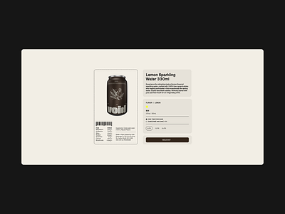 Beverage Company Can Details 3d beverage company branding brown can clean cream design product ui