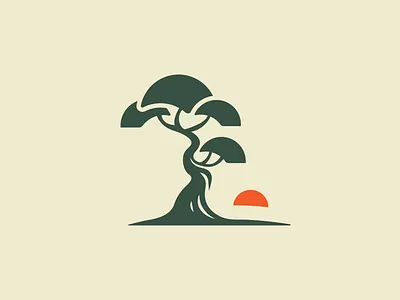 Bonsai Landscape art calmness creative idea identity illustration inspiration landscape logo nature negative space simple sun tree vector