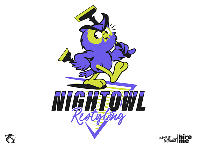 Nightowl Restyling! character design design graphics illustration owl t shirt design tee design vector vector design vehicle wrap