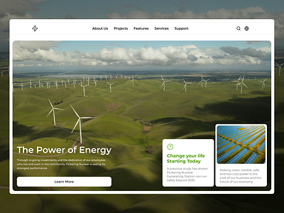 Electric Renewable Energy Website landing renewable energy resources ui web design website