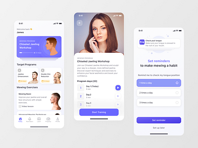Building Mewing: A user-friendly app for facial posture training design ios mewing mobile ui ux
