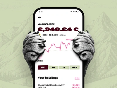 Financial Alternative App - Teaser Screen alternative animal app app design app screen appdesign budget ethic ethical financial fincance fintech graph illustration invest investment paw plan ui user interface