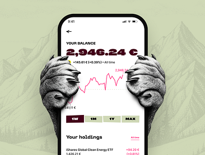 Financial Alternative App - Teaser Screen alternative animal app app design app screen appdesign budget ethic ethical financial fincance fintech graph illustration invest investment paw plan ui user interface