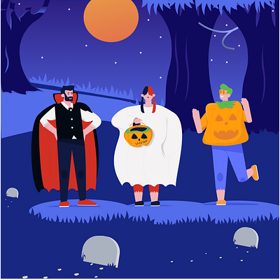 Happy Halloween character design costume event illustration festive halloween halloween costume holiday design illustration scary spooky