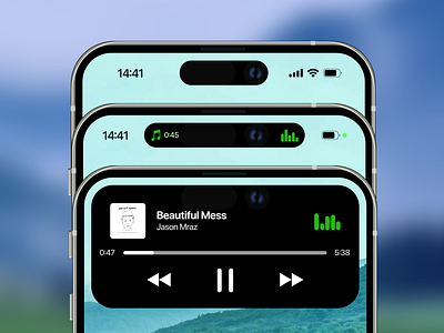 Personal Dynamic Island - Beautiful Mess beautiful mess dynamic island figma jason mraz music ui ux