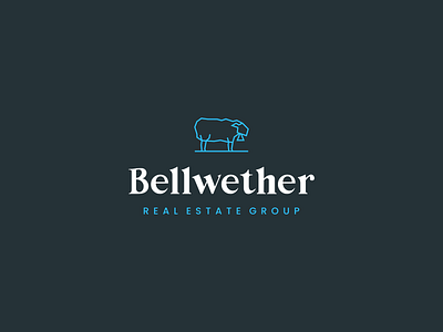 Bellwether Real Estate Logo Design agrib animal logo bellwether blue logo brand designer branding canada clean logo icon icon mark line art line logo logo logo mark logomark minimal logo real estate real estate group real estate logo sheep