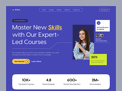 ILOoo - Education Website college course course website e learning edtech education education platform education website elegant landing page learning mentor minimal online course online school school student teacher tutor university