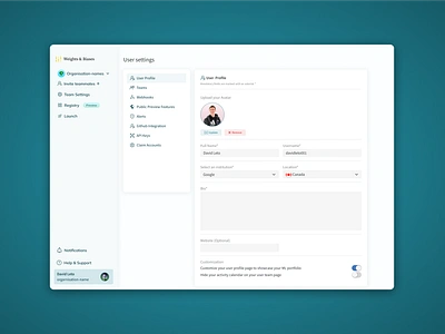 Weights & Biases - User profile ✨ mobile design product design ui design ux design