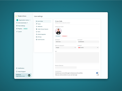 Weights & Biases - User profile ✨ mobile design product design ui design ux design