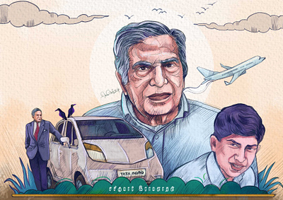 Ratan Tata (RIP) character design digital art illustration indian ratan tata rip tata tata group tata motors tata rip tcs trending