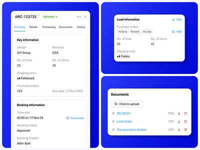 Platform Side Column cards column info information stats table tabs tags time ui ux