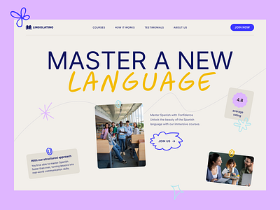 Web Site for Language Courses — Lingo Latino courses design education language courses ui uiux ux web web design website