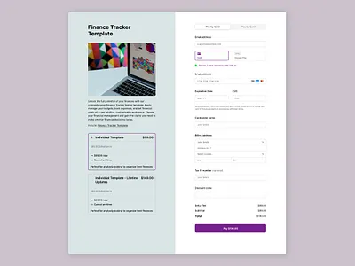 Checkout Page checkout page design product product design template ui ui design ux web design