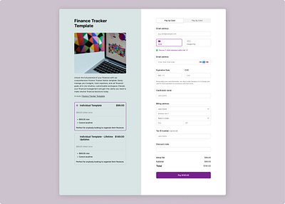 Checkout Page checkout page design product product design template ui ui design ux web design