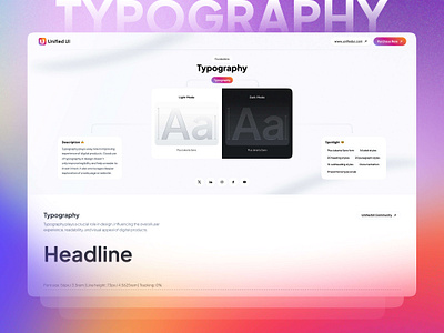 Typography - UnifiedUI component components design figma minimal properties typograpy ui uiux unified ui unifiedui ux variant web design website