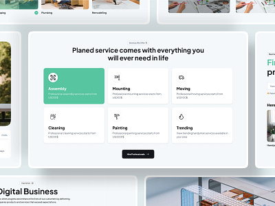 UnifiedUI — Service sections design digital business landing landing page sections service section ui ui design uiux unified ui unifiedui user interface ux web design website