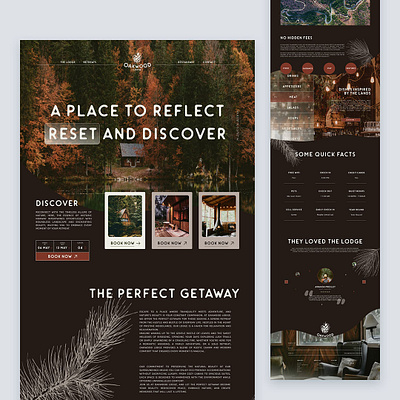 Oakwood Lodges - Let Nature Embrace You booking concept destinations get away holidays hotel lodges minimal trip ui uidesign webdesign website