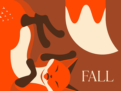 Quinn the Fox: Falling into Fall abstract animals animal art animals autumn cozy vibes cute cute fox fall art fall season fox fox illustration geometric patterns graphic design minimalist design nature inspired playful illustration seasonal artwork warm tones whimsical design woodland animals