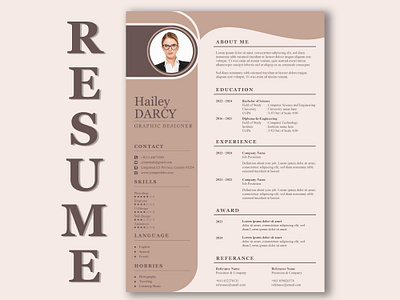 Simple Curriculum Vitae (CV)/Resume Design Template a4 resume banner branding curriculum vitae cv cv design cv template flyers free resume mockup graphic design logo modern resume poster professional resume resume resume design resume design cv resume template ui word cv