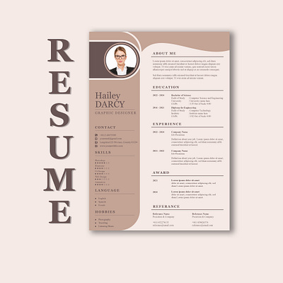 Simple Curriculum Vitae (CV)/Resume Design Template a4 resume banner branding curriculum vitae cv cv design cv template flyers free resume mockup graphic design logo modern resume poster professional resume resume resume design resume design cv resume template ui word cv