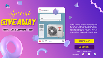 GIVEWAY banner branding graphic design logo