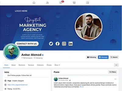 Facebook cover design agency branding cover design digital marketing digital marketing agency facebook facebook cover facebook cover design graphic design graphic designer illustration stylish unique vector