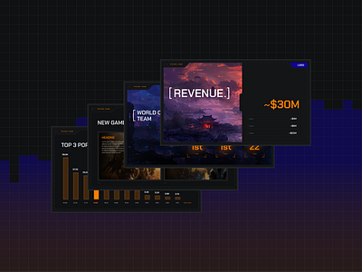 Pitch deck for e-sport game industry branding graphic design pitch deck presentation