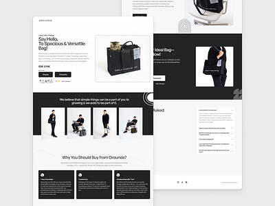 Grounds Landing Page bag landing page website