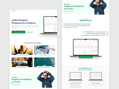 Budget Planner App Landing Page budget planner green landing page