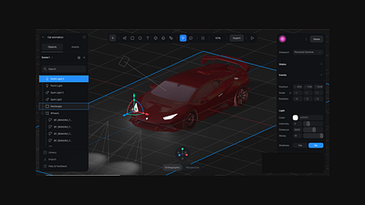 Car Animation - Bamsthetics 3d animation car lamborghini motion graphics spline ui