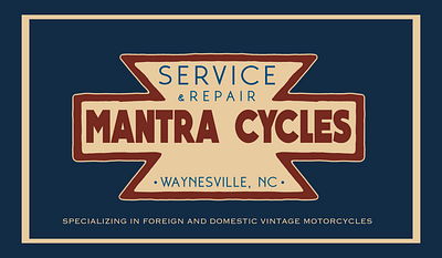 Mantra Cycles Business Card, NC branding business card graphic design logo small company