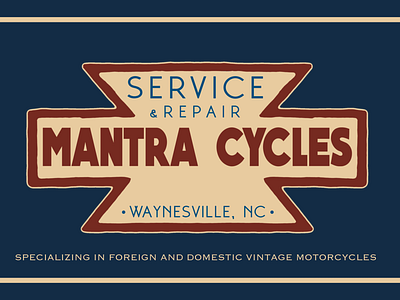 Mantra Cycles Business Card, NC branding business card graphic design logo small company