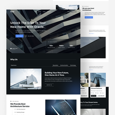 Oracle - Architecture Landing Page architecture designthinker landing page manufacture product design real estate ui uiux ux webdesign website