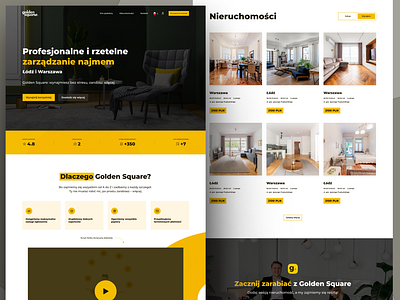 Golden Square website clean design ui web design white yellow