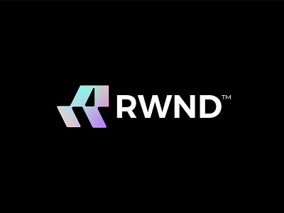 RWND backwards branding design graphic design high tech hightech illustrator logo media minimal rewing tech technology vector