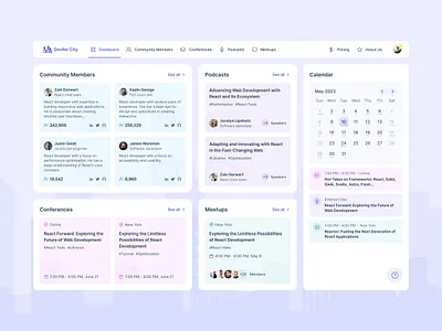 Developer communities platform app branding conference platform dashboard design design system illustration marketing website platform ui ux web webflow website