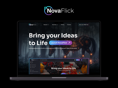 NovaFlick 3d animation app branding design graphic design illustration logo motion graphics ui ux vector