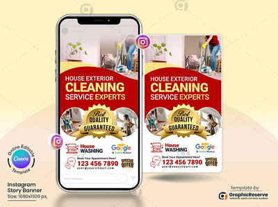 House Exterior Cleaning Experts Canva Instagram Story Post canva instagram story instagram story canva template instagram story post banner instagram story post template