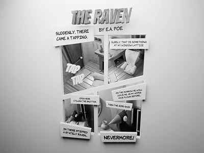 The Raven (Animated) 3d blender cartoon comic halloween illustration raven spooky strip