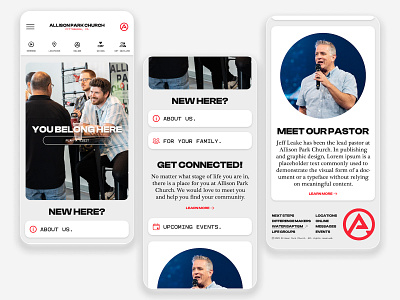 Allison Park Church - Mobile Landing Page church design figma framer graphic design mobile design non profit ui web design website