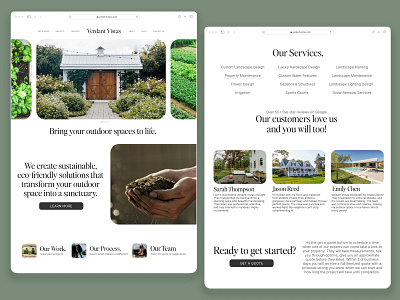 Verdant Vistas - Landing Page branding business design graphic design landing page landscaping typography ui ux web web design website design