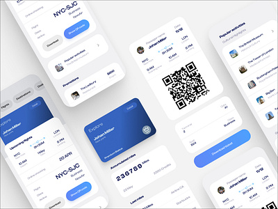 Flight Booking | Minimalist App Design clean interface flight booking app flights dashboard minimalist design mobile app modern design qr code integration travel app uiux design user experience