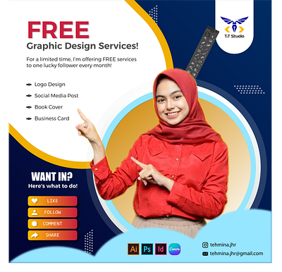 Free Graphic Design Services! branding creativeservices creativeshoutout designcommunity designlovers freebiealert freelancedesigner freeservices giveawaycontest graphic design graphicdesignlife logo supportsmallbusiness